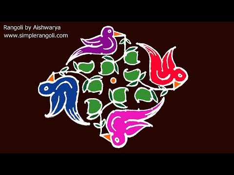 Ugadi Birds Kolam Rangoli