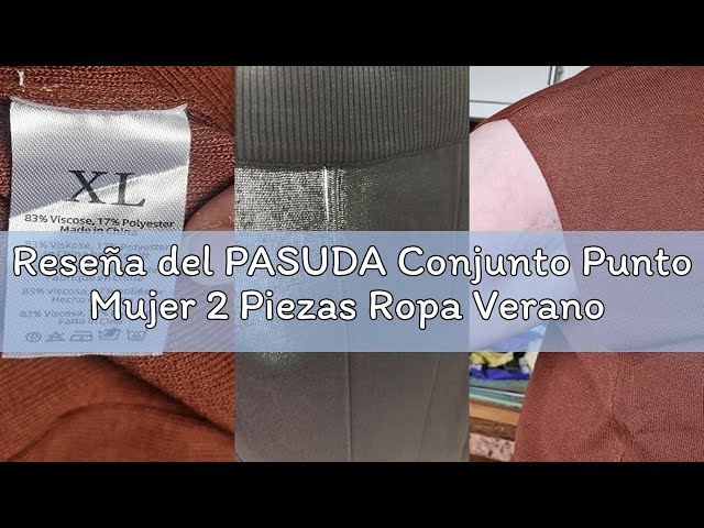 Vídeo relacionado con PASUDA Conjunto Punto Mujer 2 Piezas Ropa Verano Casual Cuello Redondo Tops Manga Corta de Punto y Cómodo Pantalon Suelto Moda Conjuntos Loungewear Deportivo (Beige, L)