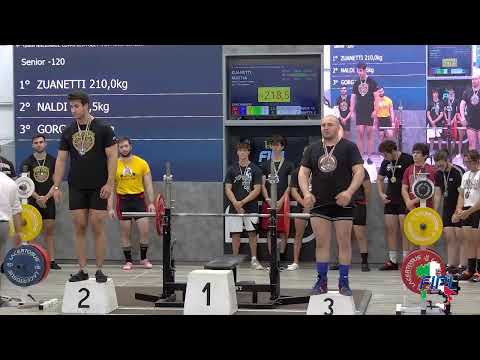 9^ GARA NAZIONALE COPPA BERTOLETTI DI PANCA CLASSIC - Uomini Sub Junior  + Senior -120 kg.