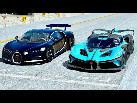 Bugatti Chiron Black Edition 1600 HP vs Bugatti Bolide at Highlands