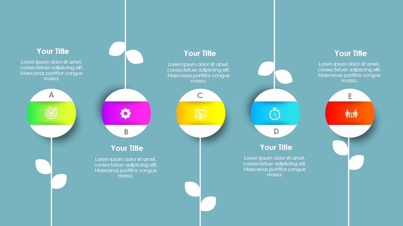 Create 5 Animated Circular Options Infographic Slide in PowerPoint