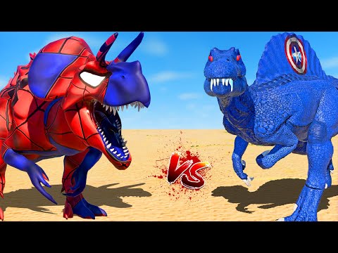 Skeleton T-Rex vs Spiderman Ultimasaurus vs Godzilla vs Spinosaurus 🌍 Jurassic World Evolution
