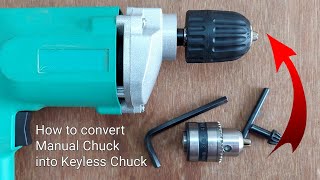 Change your chuck into keyless chuck  | Keyless drill chuck | How to install keyless chuck easily