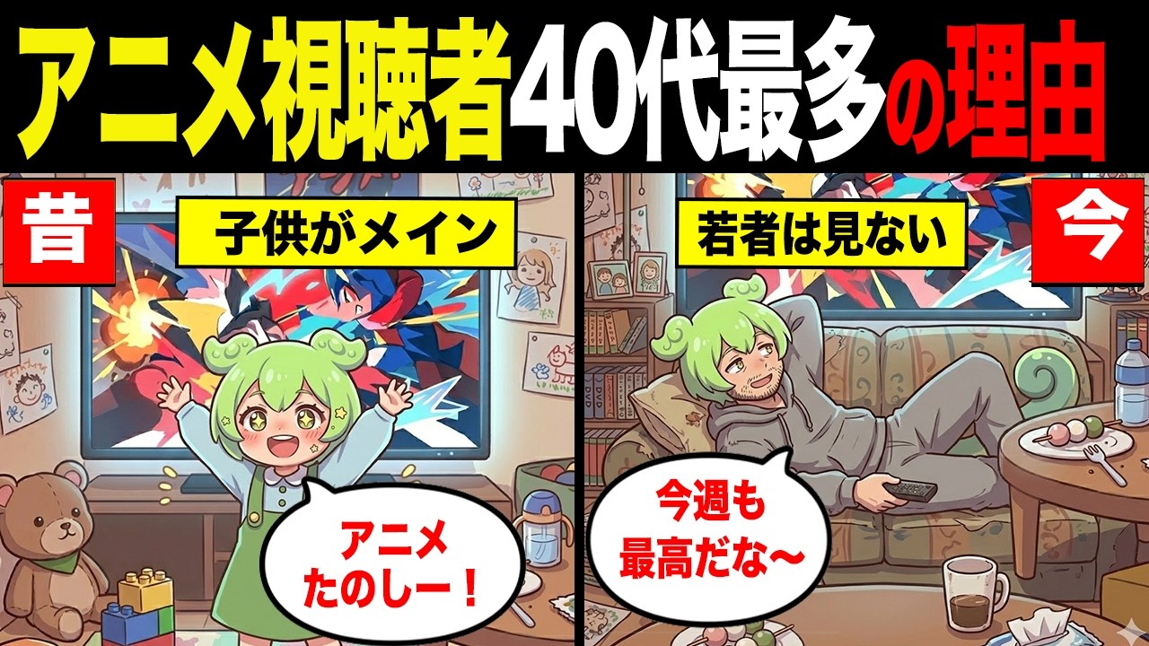 若者のアニメ離れが止まらない理由【ずんだもん&ゆっくり解説】