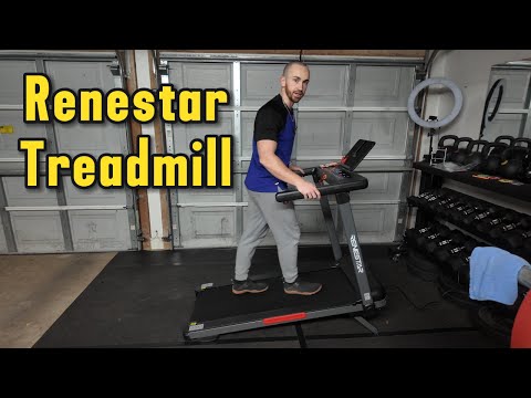 Renestar Treadmill for Home, Foldable Treadmills with 0%-15% Auto Incline, 3.0HP Brushless, 300 LBS Capacity, LED Display, Pulse Monitor, Bluetooth Speaker video review thumbnail