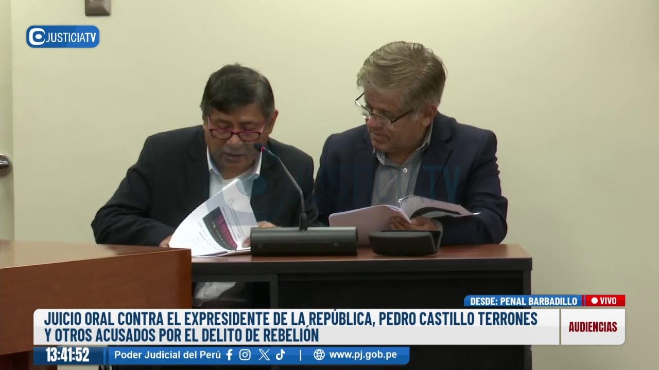 🔴#EnVivo | Juicio oral contra el expresidente de la república, Pedro Castillo Terrones y otros