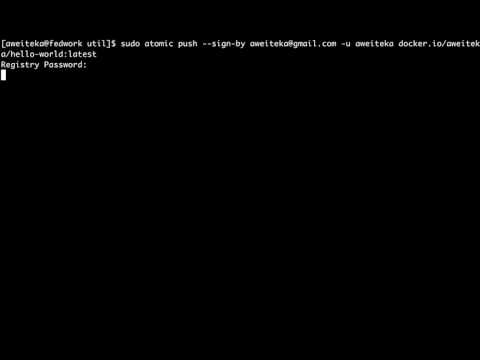 Push and sign a container image with atomic CLI