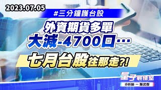【量子戰情室】#陳武傑 0705 #三分鐘護台股 外資期貨多單大減-4700口…七月台股往那走?! (圖)