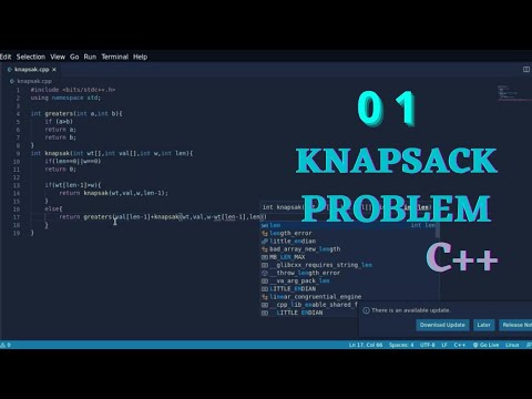 0 1 Knapsack Problem In C++