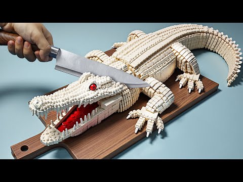 Hunting Pefect RARE WILD CROCODILE Recipe IRL | Lego Cooking Stop Motion ASMR