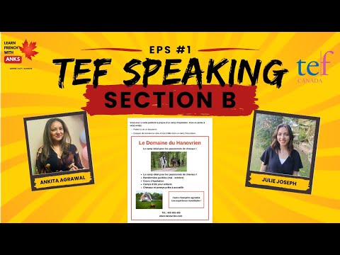 TEF Speaking Section B Expression Orale | un camp d'equitation| Simulation| TEF CANADA exam question
