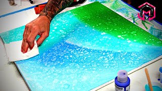 WAVES of EMOTION - Healing Abstract Acrylic Painting and Fluid Art Therapy ASMR