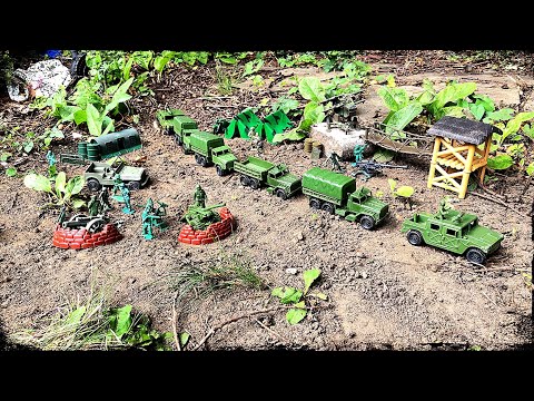 Army Men: Convoy Ambush Green Vs Tans Stop Motion (Warfare Series Ep4)