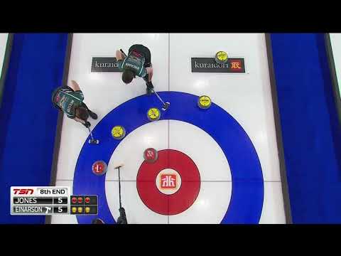 #cancup2019 [#2-8E] Einarson triple takeout scores 5 vs Jones