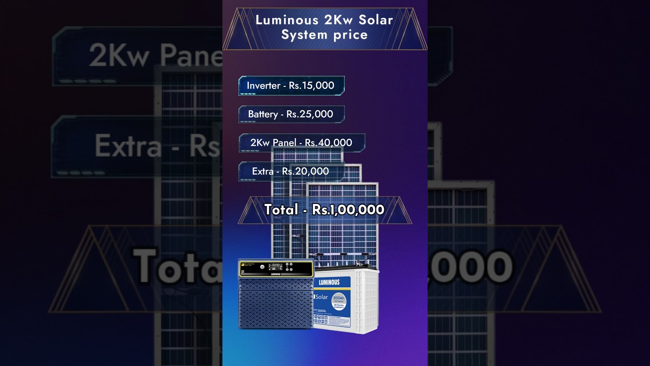 Luminous 2kw solar system for home price in india