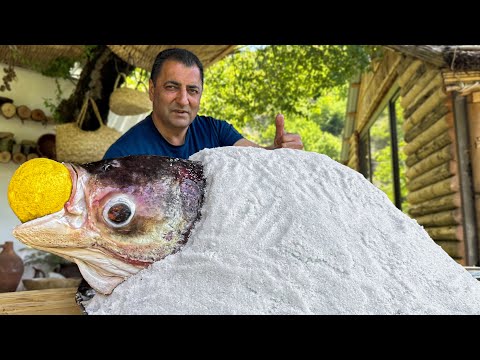 A Huge Fish Baked In A Salt Shell From The Reservoirs Of The Azerbaijani Village