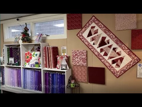 Quilt Shop Tour Feliz Ano Novo, janeiro de 2023. Veja nossa seleção de tecidos, kits e padrões para quilting!