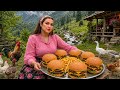 IRAN Village Life Cooking The Trending Giant Burger In A Clay Oven