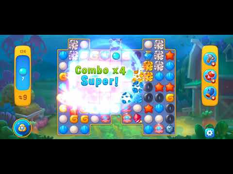 Fishdom Atlantis Cup Stage 124 (with ingame lightning and firecracker boosters) @choraelmin