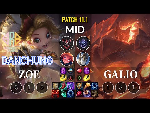 SRB Danchung Zoe vs Galio Mid - KR Patch 11.1