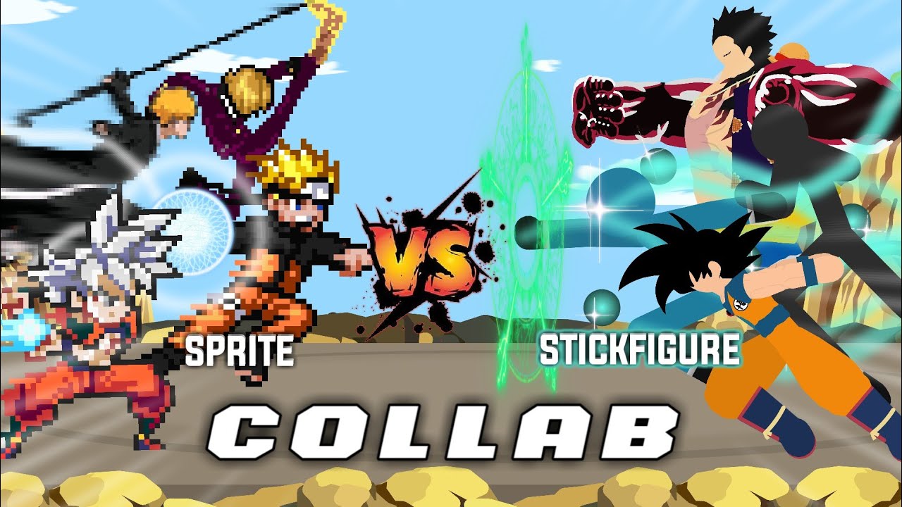 Sprite VS Stickfigure Collab || Sticknodes Animation