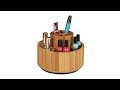Make Up Organizer drehbar aus Bambus Braun - Bambus - Kunststoff - 20 x 15 x 20 cm