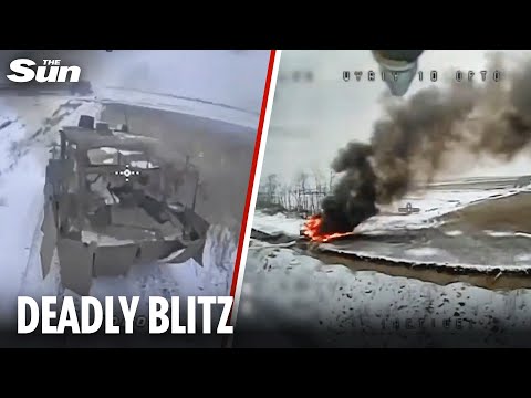 Moment Ukraine paratroopers wipe out Putin's tanks killing 20 in Pokrovsk blitz