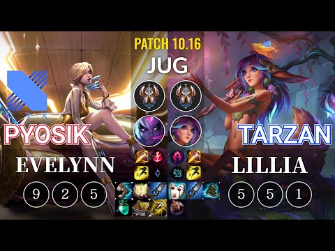 DRX Pyosik Evelynn vs Tarzan Lillia Jungle - KR Patch 10.16