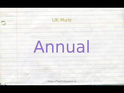 How to pronounce annual