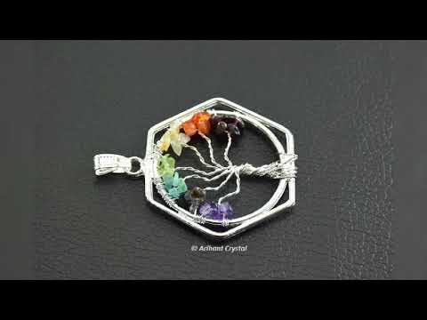 Gemstone Chakra Metal Pendants