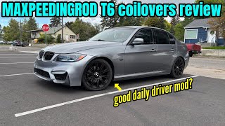 BMW e90 coil over test drive - Maxpeedingrod T6 performance suspension real world daily driver