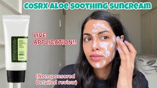COSRX ALOE soothing suncream review! Nonsponsored, honest and detailed!
