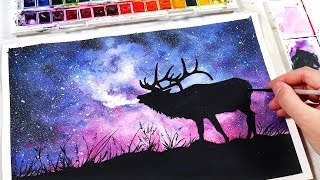 EASY Watercolor Silhouette Painting Tutorial for BEGINNERS
