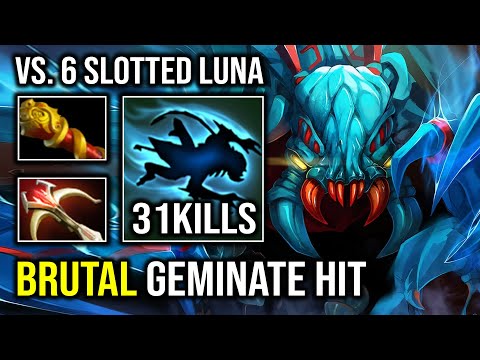 Even 6 Slotted Luna Can't Stop This Weaver - NEW Hyper Carry Brutal Crit Geminate Attack Dota 2