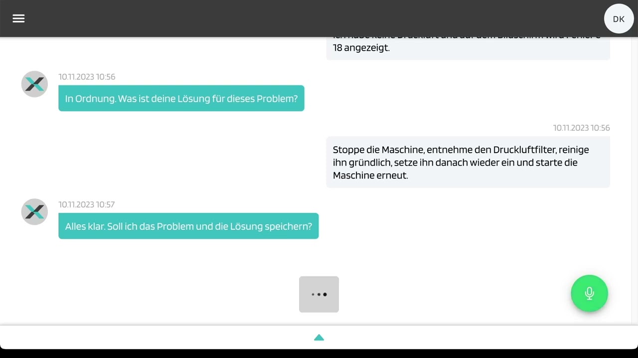 Demo-Aufzeichnung des Wissensmanagement-Systems im Browser