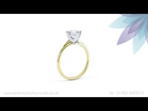 Compass Setting Four Claw Princess Diamond Engagement Ring