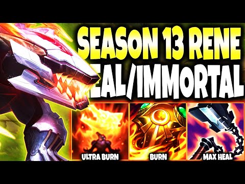 EVOLVED Immortal/Heal Renekton Season 13 Build 300 AOE DMG/s 🔥 LoL Top Rene Preseason s13 Gameplay