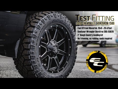 Test Fitting - Leveled 2015 Chevy Silverado 1500 w/ 20" Fuel Maverick & 33" Goodyear Duratrac