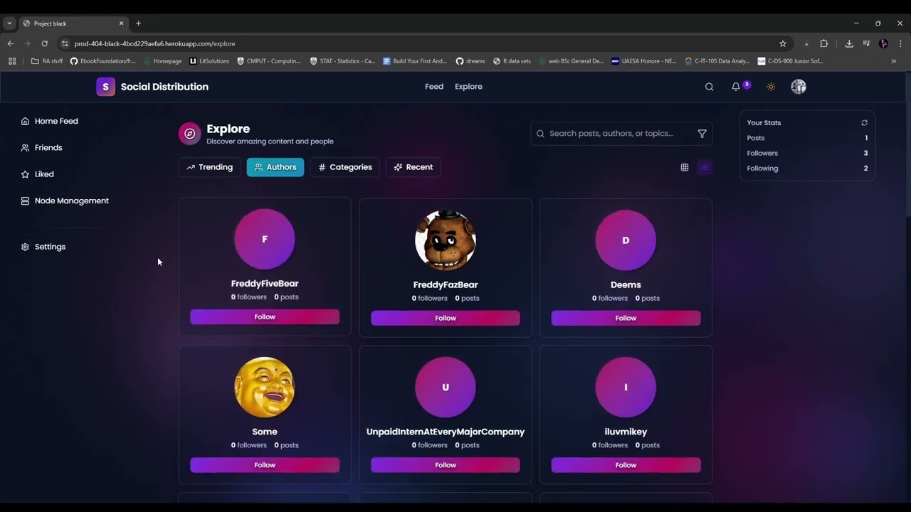 Social Distribution Demo