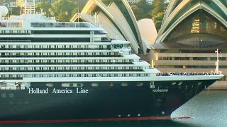 Holland America Line Cruise Ship Noordam looks beautiful at Sunrise in Sydney Harbour
