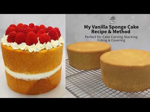 How to make a Cake at Home -Flat Layer Vanilla Sponge Recipe Perfect for Cake Carving & Tiered Cakes