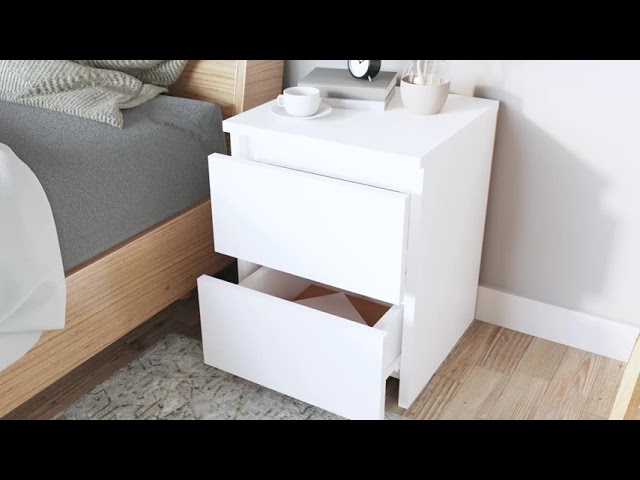 Video teaser per 800513 vidaXL Bedside Cabinet White 30x30x40 cm Engineered Wood
