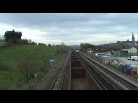 56312 storms through Chesterfield with the 6Z56 Chaddesden to Shipley scrap 21-04-2012.