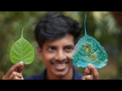Leaf Skelton art | Beautiful in Alila | Plain Leaf vs Art Leaf 🌿🖌️