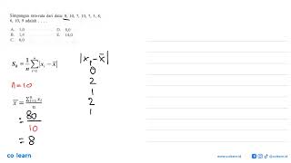 Download Lagu Simpangan rata-rata dari data: 8,10,7,10,7,5, 8,6,10,9 adalah ..... Thumbnail