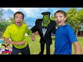 Frankenstein Sneak Attack! He Followed Us Through The Mystery Portal! | Steel Kids