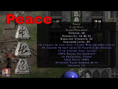 Diablo II Resurrected Rune Words - Peace (Shael Thul Amn)