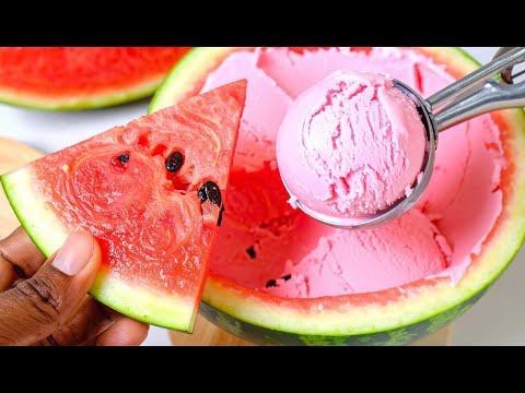 I made watermelon ice cream!  Only 3 ingredients!  Simple recipe!  So delicious!