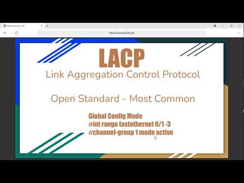 2.4 Configure and verify (Layer 2/ Layer 3) Etherchannel -LACP Link Aggregation Control Protocol