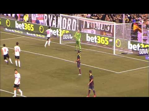 Valencia vs Barcelona 1-3 Gol Helder Postiga Jornada 3 2013/2014 - AllGoalsLFP